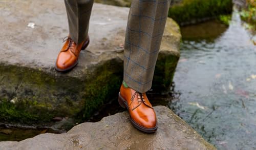 Image of BARKER Nairn Men's Lace-Up Oxford Shoes - Handcrafted Luxury Leather Derby Dress Shoes for Formal Wear