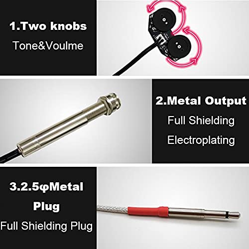 Guitar Part for Active Guitar Pickup with Soft Tone Volume Knobs 9V for Acoustic Folk Classical Guitars