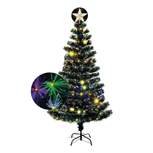 Árvore De Natal Fibra Ótica Cachoeira Led Amarelo 90cm