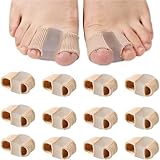 Whycalon 12 Packs Gel Toe Separators for Overlapping Toes, Toe Spacers for Bunions Bunion Corrector for Women and Men, 2 Loops Bunion Corrector for First Two Toes