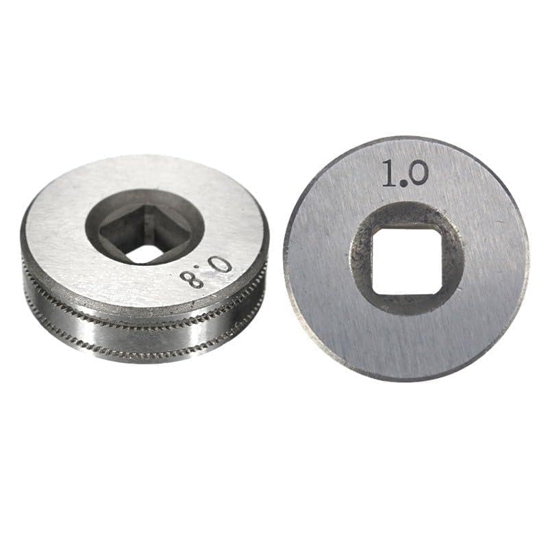 Welding filler wire feed spool for MIG welding machines, V-groove 0.023–0.030 inch, stainless steel, 25 mm Ø, 7.45 mm width