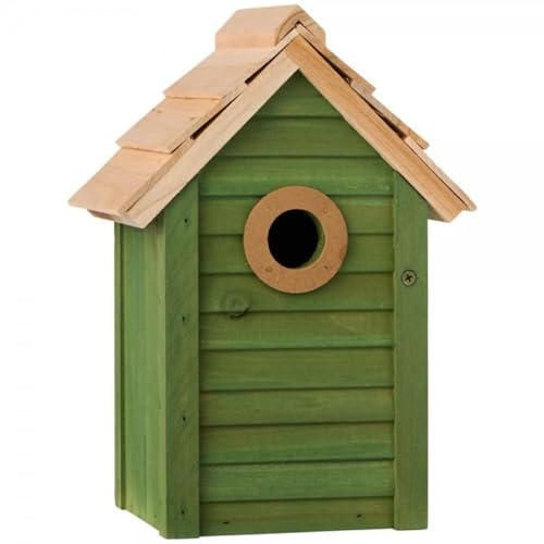 IB Laursen Vogelhaus grün m/naturfarbigem Dach Loch Ø:32 mm, Reinigungsklappe auf der Seite B: 18 H: 26 T: 12 IB Laursen Vogelhaus grün m/naturfarbigem Dach Loch Ø:32 mm, Reinigungsklappe auf der Seite B: 18 H: 26 T: 12