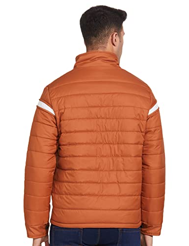 Image of Qube By Fort Collins Men's Padded Puffer Bomber Jacket - Quilted Winter Jacket for Men | Full Zip Warm High Neck Bomber Jacket with Chest Stripe for Winter Wear, Travel & Daily Use