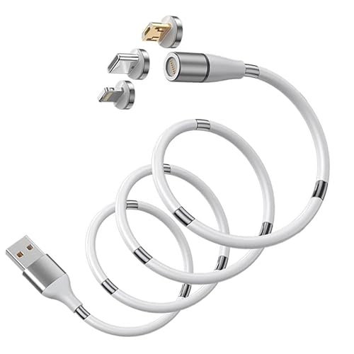 Cable magnétique 3 en 1 USB A vers USB C, Lightning et Micro USB, compatible pour iPhone, Samsung, Huawei, Xiaomi Cover
