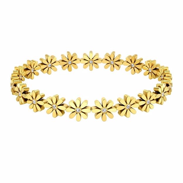 Image of Bamboo Pattern Bracelet for Women | Premium Gold Plated Cuff Bracelet | Minimalist Designer Jewellery for Daily & Party | Gift for Her