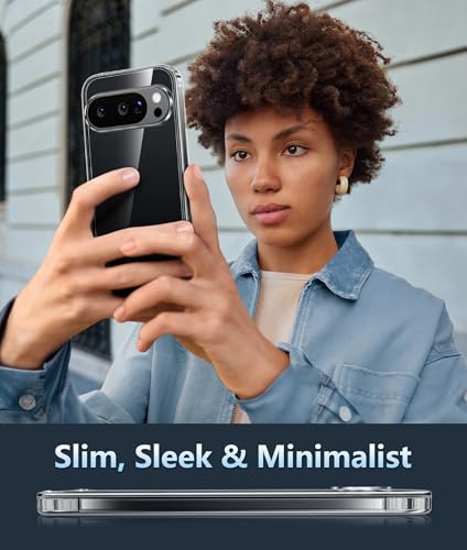 FNTCASE for Google Pixel-10-Pro XL Case: Clear Pixel 9 Pro XL Phone Cases with Screen Protector Slim Rugged Cell Cover Transparent Anti Yellowing Shockproof Protective (Clear)