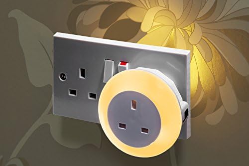 Auraglow Automatic Plug In Multi Colour Plug Through LED Nursery Night Light with Dusk till Dawn Daylight Sensor