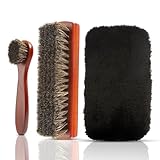 Set de 3 Brosses à Chaussures en CRIN de Cheval - Kit Entretien & Nettoyage pour Cuir, Cha...