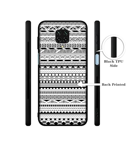 Image of Black & White Patterns Design Premium 2D Printed Metal Back Case Cover for Mi Redmi Note 9 Pro /Note 9 Pro Max /Poco M2 Pro