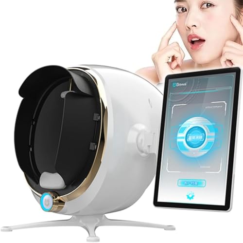 Uzyskaj promienną skórę bez wysiłku dzięki naszemu inteligentnemu detektorowi skóry 3D Skin: 13,3-calowy analizator skóry z 36 milionami pikseli i analizatorem wilgotności twarzy, wyposażony w 8