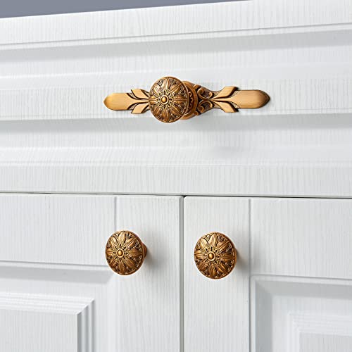 YCSJ 10 Pack Antique Brass Back Plates for Cabinets and Drawers,5-4/5 inch(148mm) Length and Base Diameter 3/5 inch(15mm) Antique Brass Plates Hardware for Drawer Knobs Dresser Knobs
