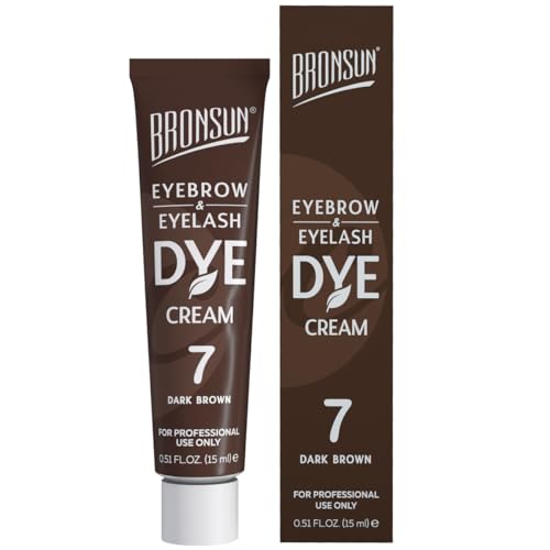 BRONSUN® Tinte en crema para pestañas y cejas – Fórmula curativa, larga duración, sin amoníaco, 7 tonos, coloración intensa y suave para profesionales del Lash & Brow (Nº7 Dark Brown)
