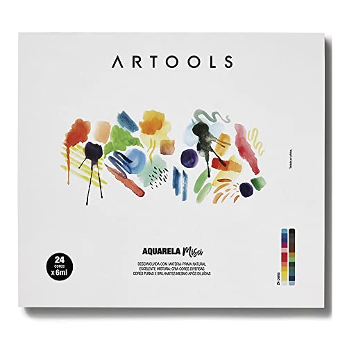 Aquarela Bisnaga Misci 6 ml 24 cores Artools, 610627, Multicor