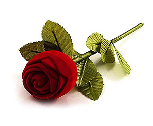 Image of atorakushon Velvet Red Rose Ring Jewellery Box, For Men And Women /Jewelery Storage Box Engagement Gift /Valentine day Gift For Girlfriend, Anniversary, Birthday, Wedding, Pack of 1