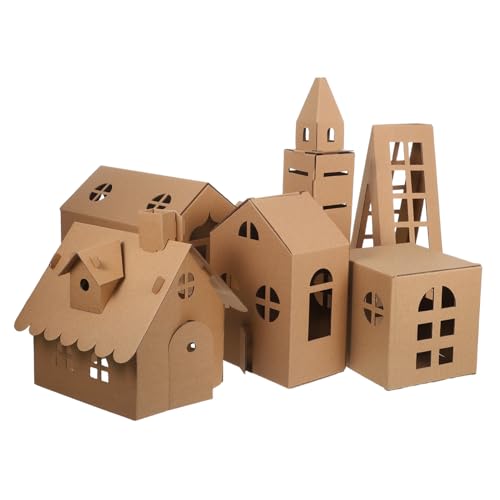 Maison miniature en papier solide pour occuper les enfants sans écran avec coloriage