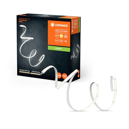 LEDVANCE FLEX COB OUTDOOR 5M LED-Streifen, weiß, 22W, 800lm, warmweißes Licht, COB-Technologie, homogene Lichtverteilung, lange Lebensdauer, einfache Montage, SchutzkIasse IP44, 3000K