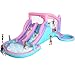 Anypool 9-in-1 Inflatable Water Slide Bounce House 3 Slides Splash Pool Water Cannon Ball Pit Basketball 520W Blower 197x148x75 Inches Backyard Water Park for Kids Ages 3-8
