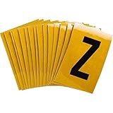leyenda zapoteca el conejo y el coyote  Brady 5920-Z, Números y letras reflectantes Bradylite, 1 1/2 pulgadas de altura x 1, negro sobre amarillo, leyenda \