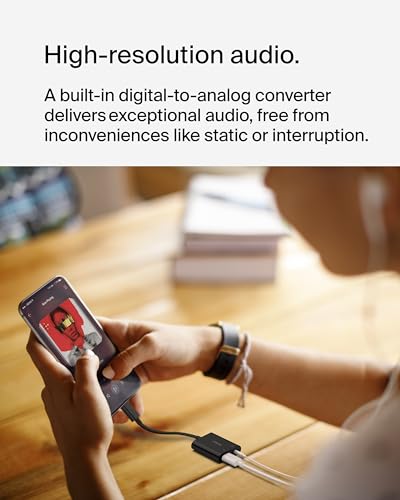 Belkin NPA004BTBK Rockstar™ 3.5Mm Audio With Usb-C Charge Adaptor Included, Usb-C Audio Adaptor Compatible With Ipad Pro, Galaxy, Note, Google Pixel, Lg G6 thumb #3