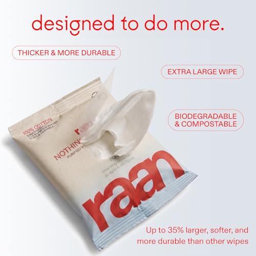 Image of Raan, 100% Cotton TRAVEL PACK Baby & Toddler Wipes, Unbleached, 99% Purified Water, Unscented, EWG verified, Made for Sensitive Skin, Extra Soft and Durable, 12 PACK, 120 Count
