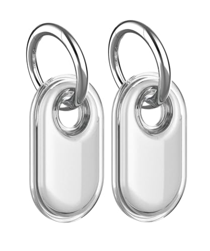 (2 paquetes) Doweiss Funda impermeable compatible con Samsung Galaxy SmartTags 2, funda de goma suave para SmartTags 2 (transparente + transparente, 2 paquetes)
