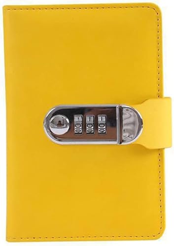 MMLLZEL A6 - Cuaderno de bocetos y diarios de contraseña creativo portátil multifunción con bloqueo cuaderno de bocetos color negro tamaño A6 4134in