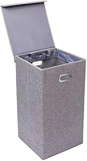 BirdRock Home Single Laundry Hamper with Lid and Removable Liner - Linen