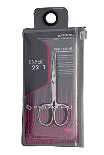 STALEKS Expert 22 Type 1 Professional Cuticle Scissors, Silver
