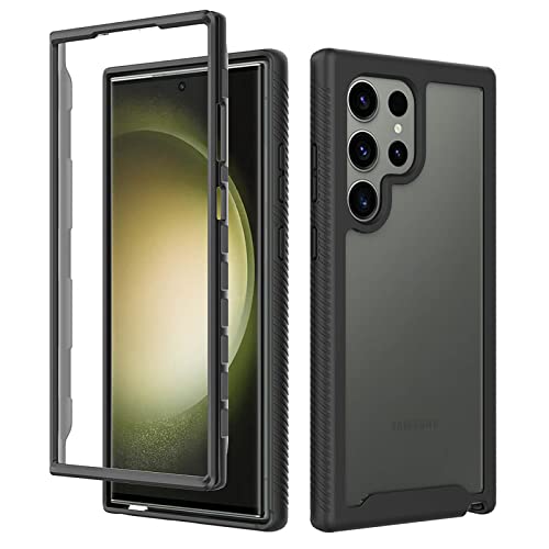 Leedia Handyhülle Kompatibel mit S23 Ultra Hülle 360 Grad Ganzkörper Galaxy S23 Ultra Stoßfest Komplettschutz Case mit E...