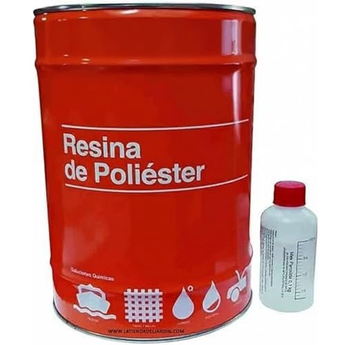 Suinga Résine de polyester 5 kg pour réparations + catalyseur peroxyde. Utile pour les réparations de voitures, piscines, réservoirs, nautiques et industriels