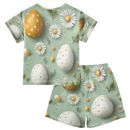 senya Short Sleeve Pajamas Sets Summer Cotton Sleepwear 3d Eggs Flowers2