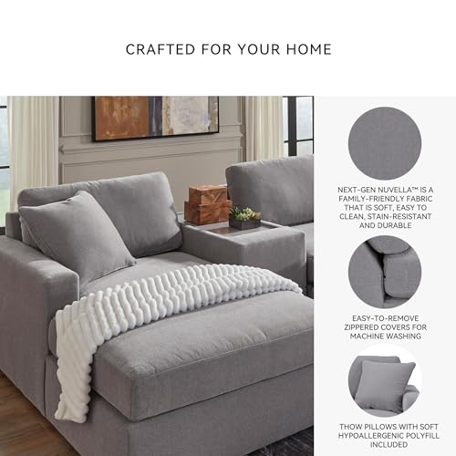 Image of Signature Design by Ashley 5-Piece Modular Pit Sectional, Granite Gray