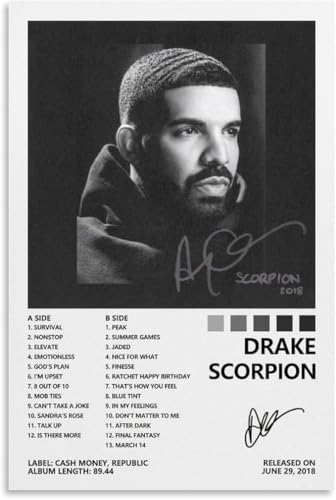 Da Bang Drake Poster Scorpion Album Cover Poster for Bedroom Aesthetic Canvas Art Wall Decor 08x12inch(20x30cm)