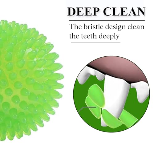 Image of Dog Toy Super Durable TPR Rubber, Ultra Light, Strong & Bouncy|Chew Toy for Dogs and Pets|Durable Natural Rubber Spiked Ball Toy|Chew and Teething Toy for Dogs and Puppies (Green)