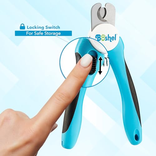 Image of Boshel Dog and Cat Nail Clipper with Safety Guard, Razor-Sharp Toenail Cutter with Nail File, Ideal for Smaller Pets