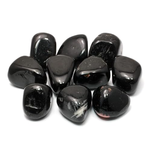 Image of Crystal Black Tourmaline Tumble Stone | 50 gm Tumbled Gemstones | Reiki Healing Stones | Home Decor Pebbles | Aquarium Gravel | Garden & Table Decor