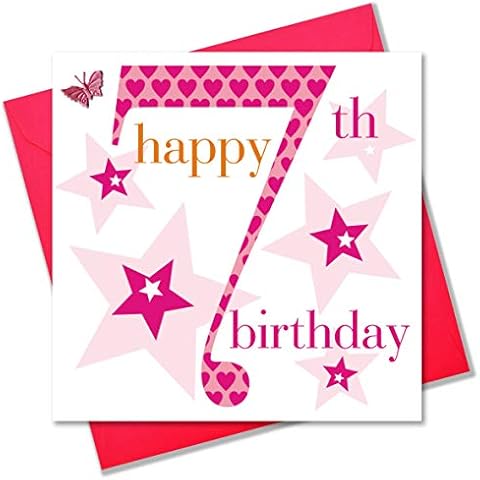 Claire Giles Ages Age 7 Girl Birthday Card, AGE07G, 16 x 1 x 16 cm Cover