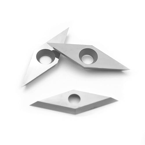 Cortador de repuesto de carburo de diamante para torneado de madera, 10 x 28 - Dia4.0.118 in con cortador de carburo indexable de punta afilada se