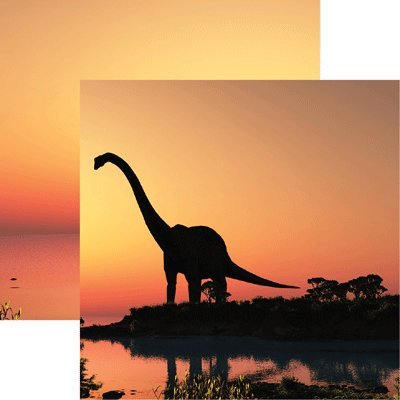 Papier scrapbooking dinosaure Reminisce lot de 5 feuilles 30x30 cm pour albums