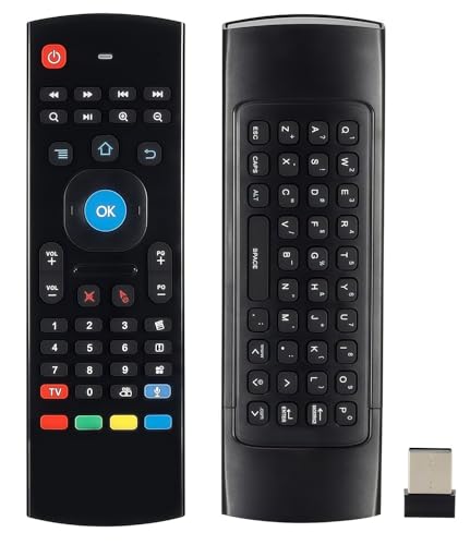 BIFANS MX3 2.4G Mini Wireless Keyboard,Multifunctional Air Mouse with Input Voice Infrared Remote Control for Android TV Box Projector PC MAC PS3 Pad Xbox:MX3-NC-V