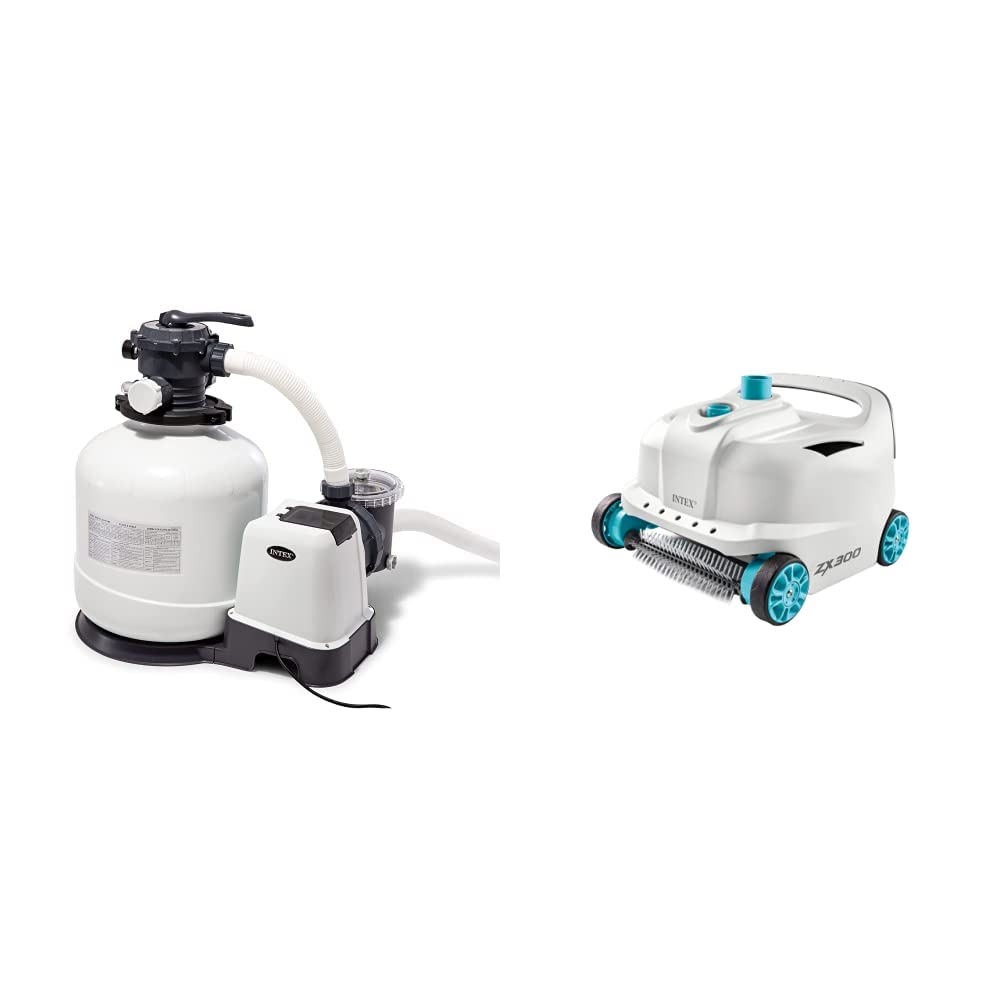 Intex - 26652FR - Filtre À Sable SX3200 10M³/H Pour Piscine Jusqu'À 65M³ & Nettoyeur de piscine automatique Zx300 Deluxe