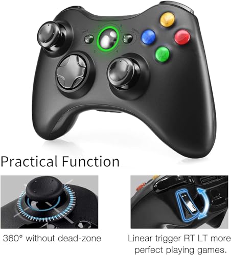 Dhaose - Mando inalámbrico de 2,4 GHz, gamepad mejorado con joystick para Xbox 360, Xbox Slim 360 y ordenadores con Windows 7, 8 y 10 - imagen 7