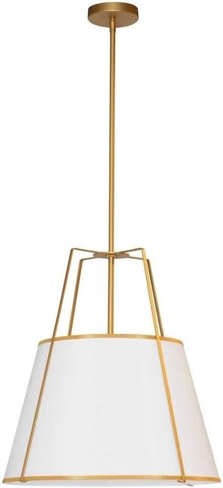 Dainolite TRA-331P-GLD-WH Trapezoid Pendant, 3-Light 180 Total Watts, White