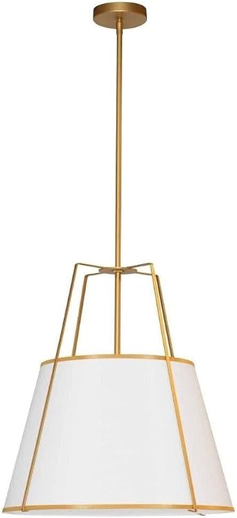 Dainolite 3LT Trapezoid Pendant, GLD with WH Shade White