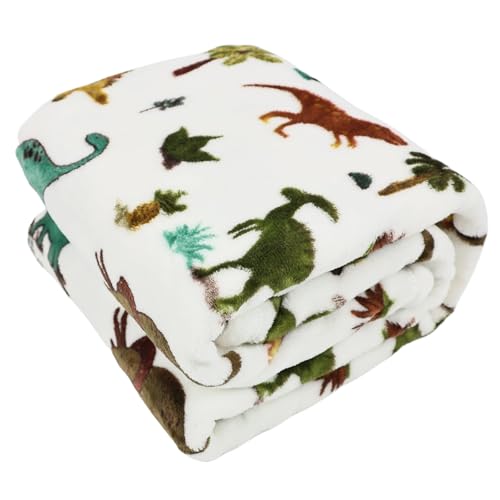 VigorSpring Dinosaur Blanket for Boys - 50x60 Cozy Soft Plush Kids Throw Blanket for Boys Toddler Ideal Home Party Decor & Gift for Christmas Halloween Birthday Easter