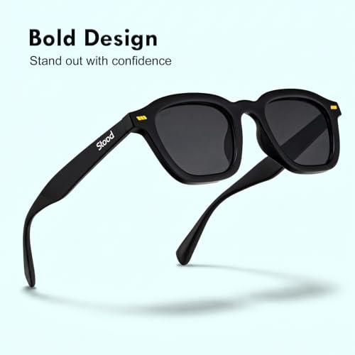 Image of Stood Retro Sunglasses | Full Rim |Soft Square | UV Protected | Medium | Men & Women | SG-STD0016