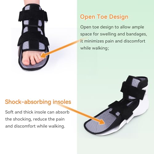 GRLEAYIE Walking Boot for Broken Toe Injuries, Sprained Ankles, Metatarsal Stress, Post-Op Support Right Foot Fracture Shoe Fits Men and Women, Stable Ankle Joints Postoperative Recovery Pain Relief