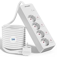 sinwark – Sinwark Steckdosenleiste Einzeln Schaltbar 4fach, Power Stri