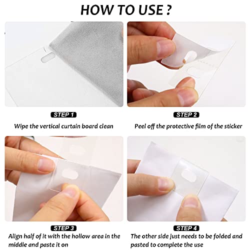 Modixun 50 Sets (100 Pcs) Vertical Blind Repair Tabs Clear, Self-Adhesive Pre-Cut Blind Fixers For Vertical Blinds Replacement Slats, Vertical Blind Vane Saver #TOP3