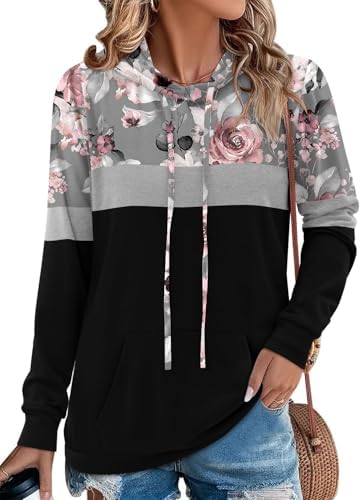 Angerella Hoodies for Women Camo Leopard Print Tops Pullover Hooded Sweatshirt Drawstring with Pocket